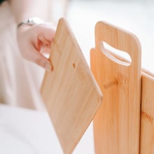 5 Piece Bamboo Chopping Board & Stand Set